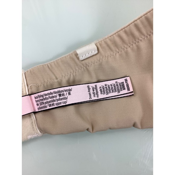 VS Dream Angel Strapless Multi Way Lace Wired Nude bra SZ 38DD or 38E EUC - Picture 5 of 12